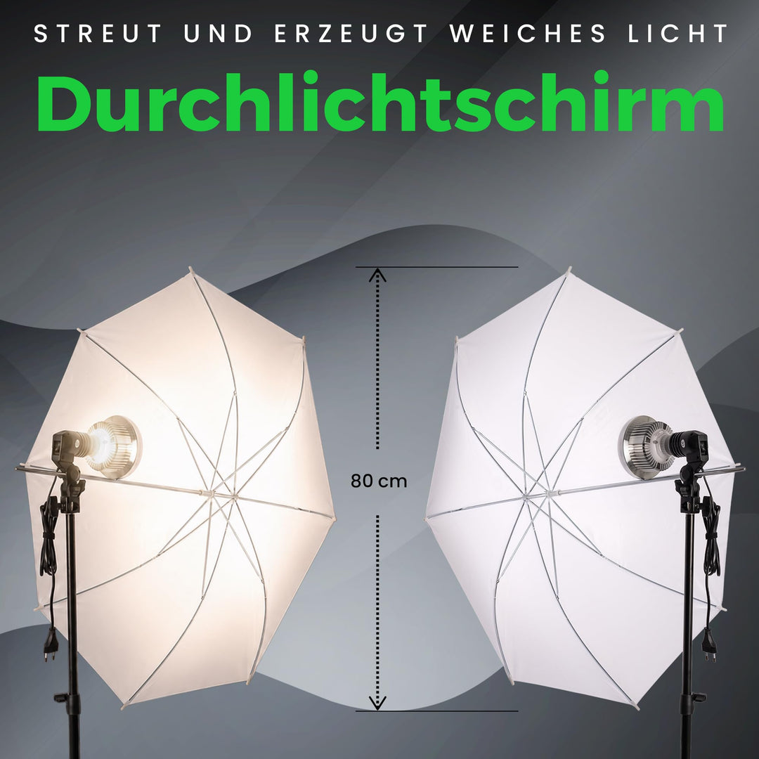 Softbox Set 70x50 cm mit LED-Lampen 48W dimmbar 2er-Set Fotostudio - Bild 7