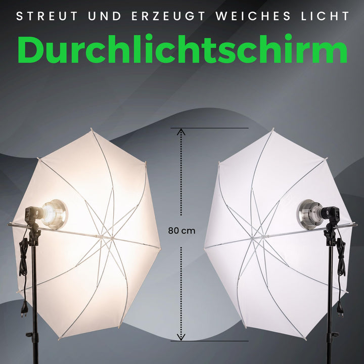 Softbox Set 70x50 cm mit LED-Lampen 48W dimmbar 2er-Set Fotostudio - Bild 7