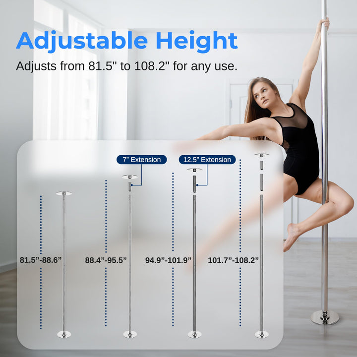 Pole Dance Stange höhenverstellbar 204–274 cm statisch &amp; rotierend 280 kg - Bild 4