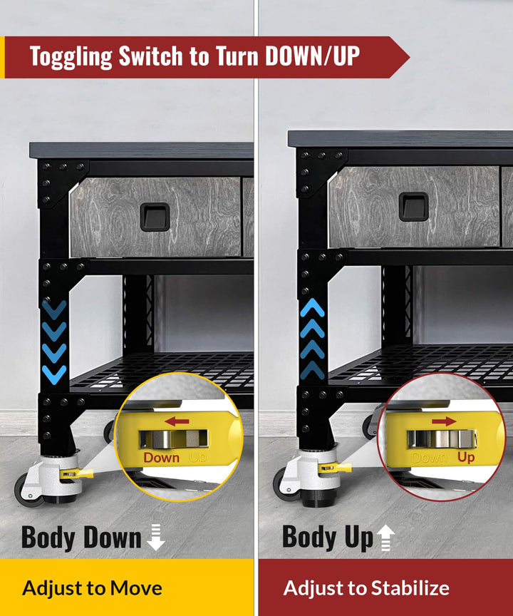 Schwerlastrollen höhenverstellbar 4er Set 1000 kg Tragkraft M12/1/2" - Bild 6