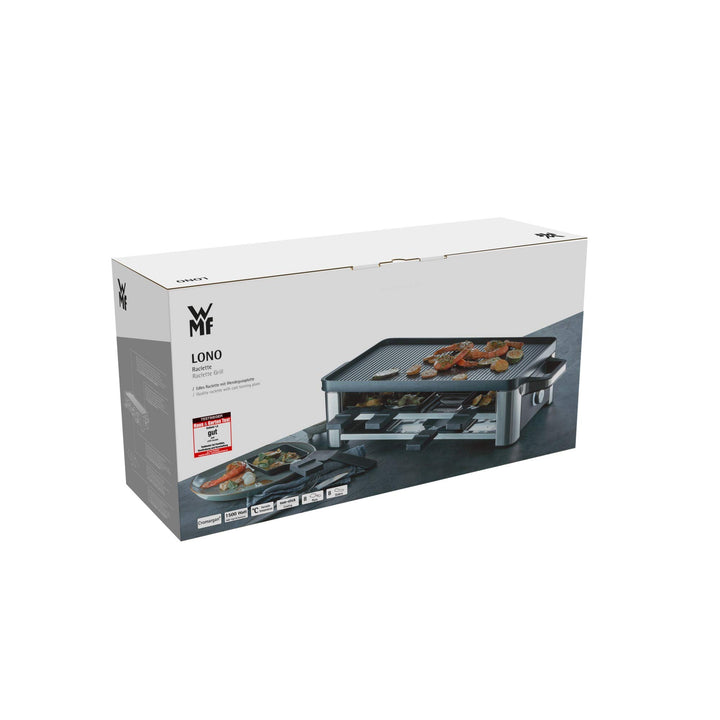 Raclette-Grill 8 Personen Edelstahl 1500W wendbare Grillplatte