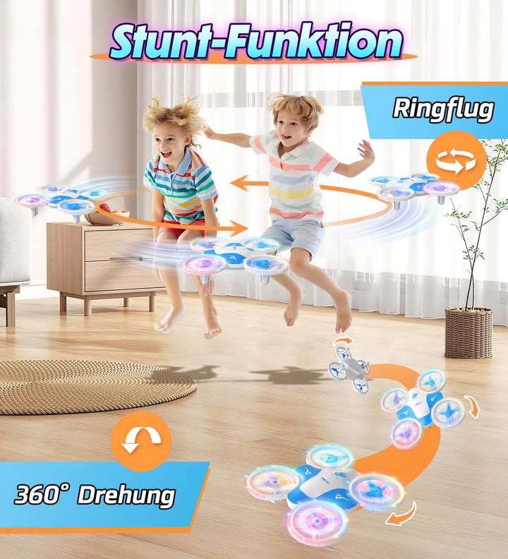 Mini Drohne für Kinder 6-16 Jahre mit LED-Licht 3 Akkus 30 Min Flugzeit - Bild 5
