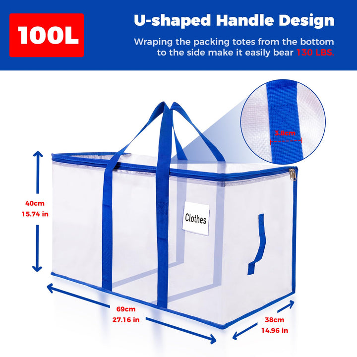 Aufbewahrungstasche transparent 105 L 8er-Set mit Reissverschluss - Bild 2