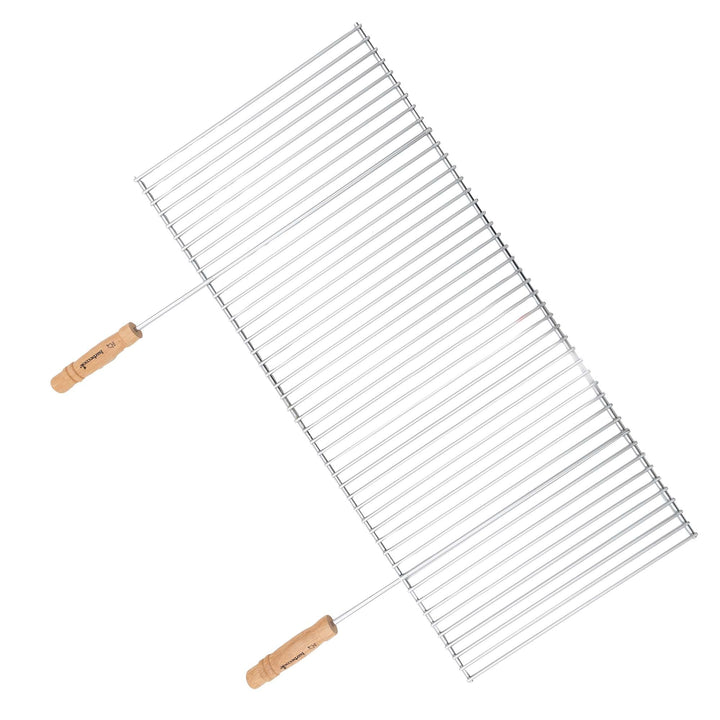 Grillrost verchromt mit Holzgriff 90x40 cm für Grill und Feuerschale