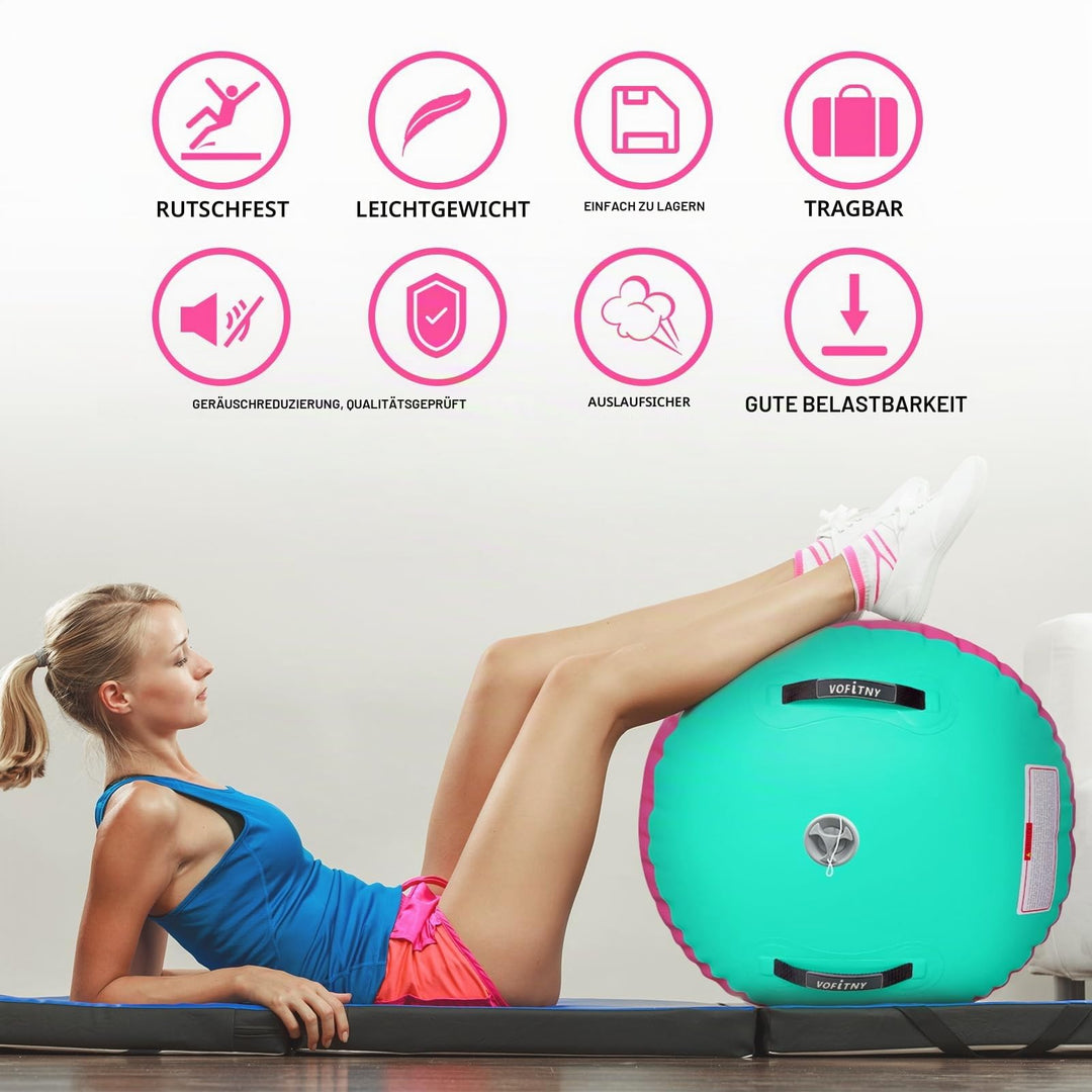 Aufblasbare Gymnastigrolle 100x60cm PVC Turnrolle Yoga Fitness - Bild 6