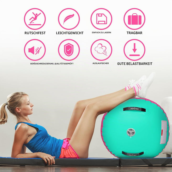 Aufblasbare Gymnastigrolle 100x60cm PVC Turnrolle Yoga Fitness - Bild 6