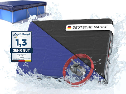 Poolabdeckung rechteckig 630x360 cm PE 200g/m² UV-beständig blau