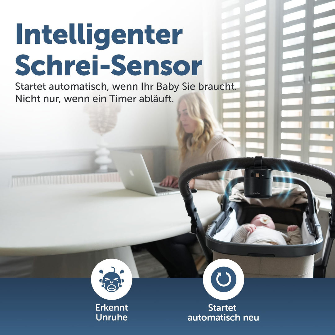 Kinderwagen-Schaukler elektrisch mit Geräuschsensor 5 Stufen USB-C - Bild 5