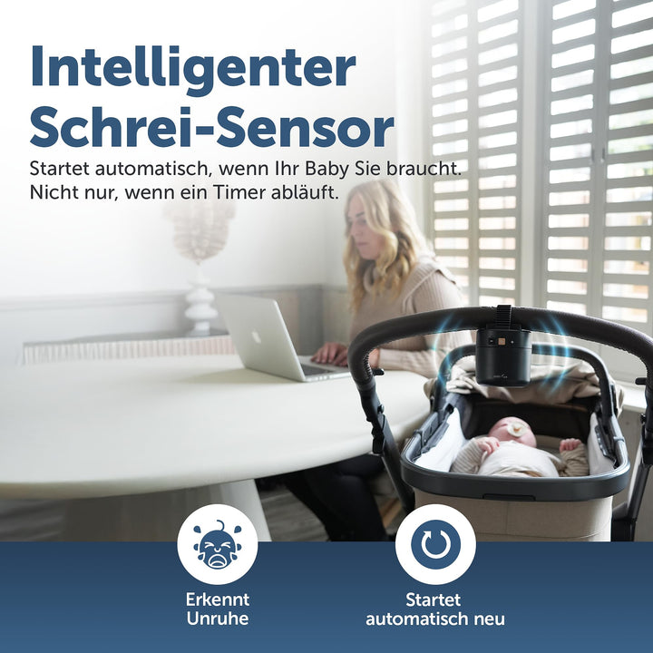 Kinderwagen-Schaukler elektrisch mit Geräuschsensor 5 Stufen USB-C - Bild 5