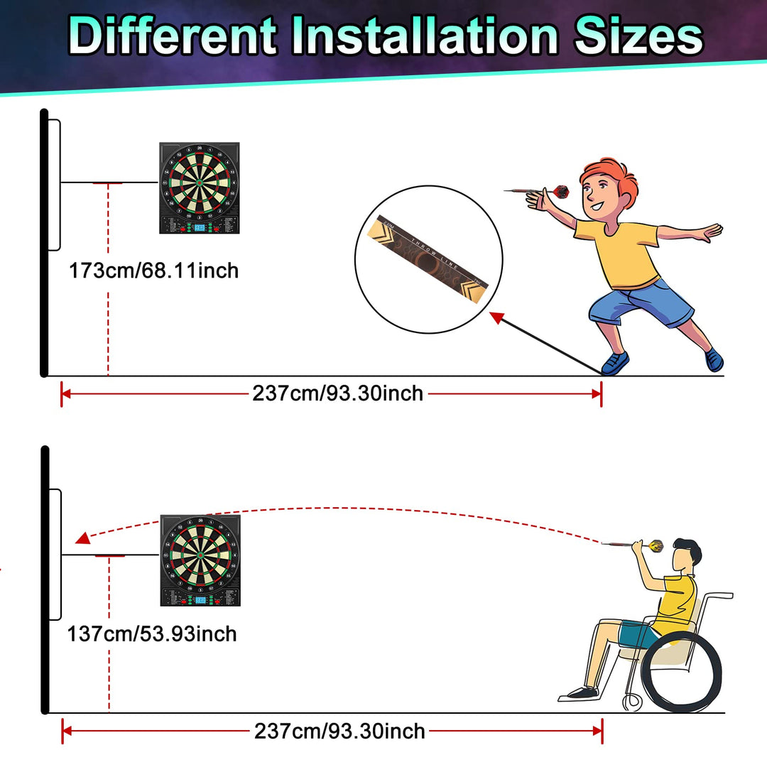 Elektronische Dartscheibe 34 Spiele LCD-Display für 8 Spieler - Bild 9