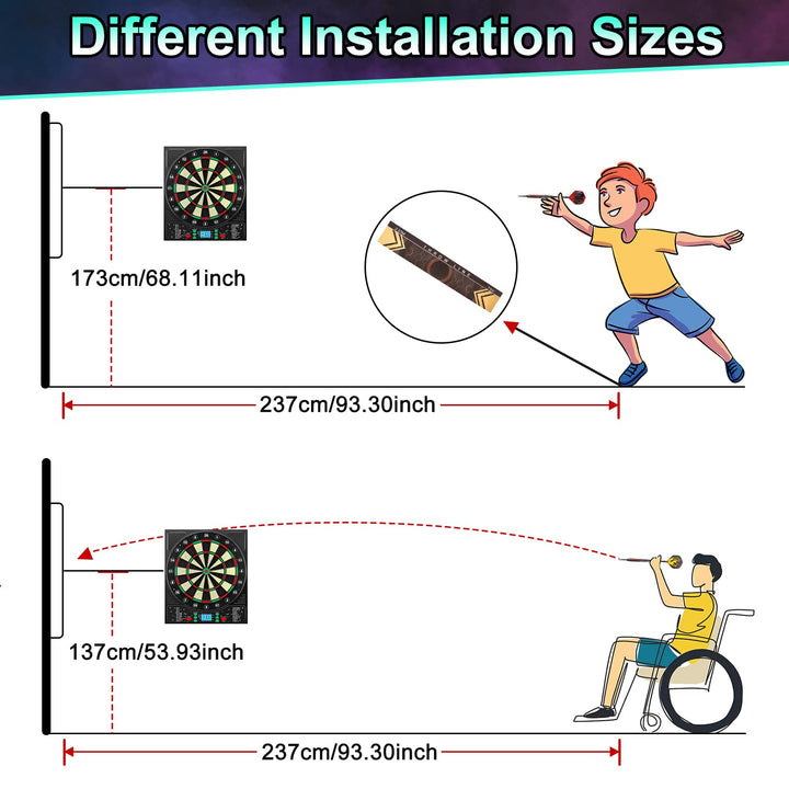 Elektronische Dartscheibe 34 Spiele LCD-Display für 8 Spieler - Bild 9