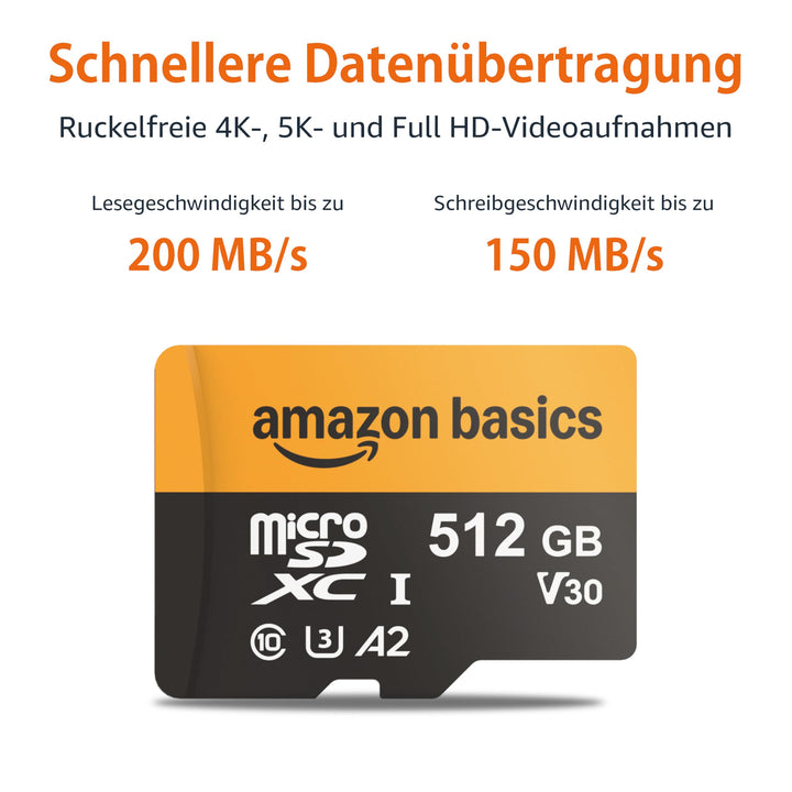 microSDXC-Karte 512 GB UHS-I U3 A2 mit SD-Adapter - Bild 2