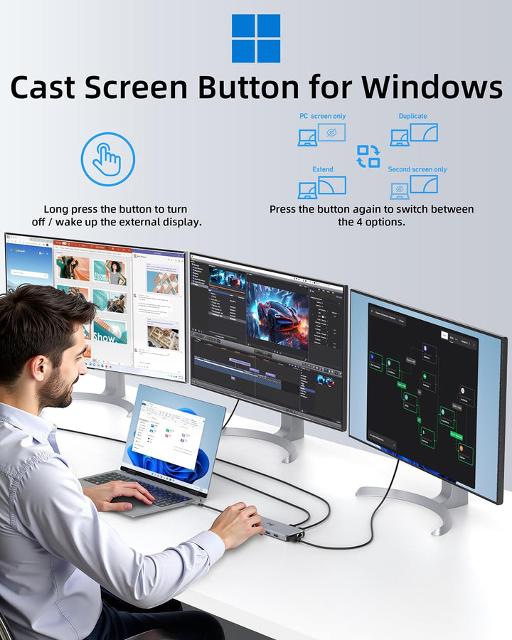 Dockingstation 13-in-1 Triple Monitor USB-C mit 8K DisplayPort - Bild 8