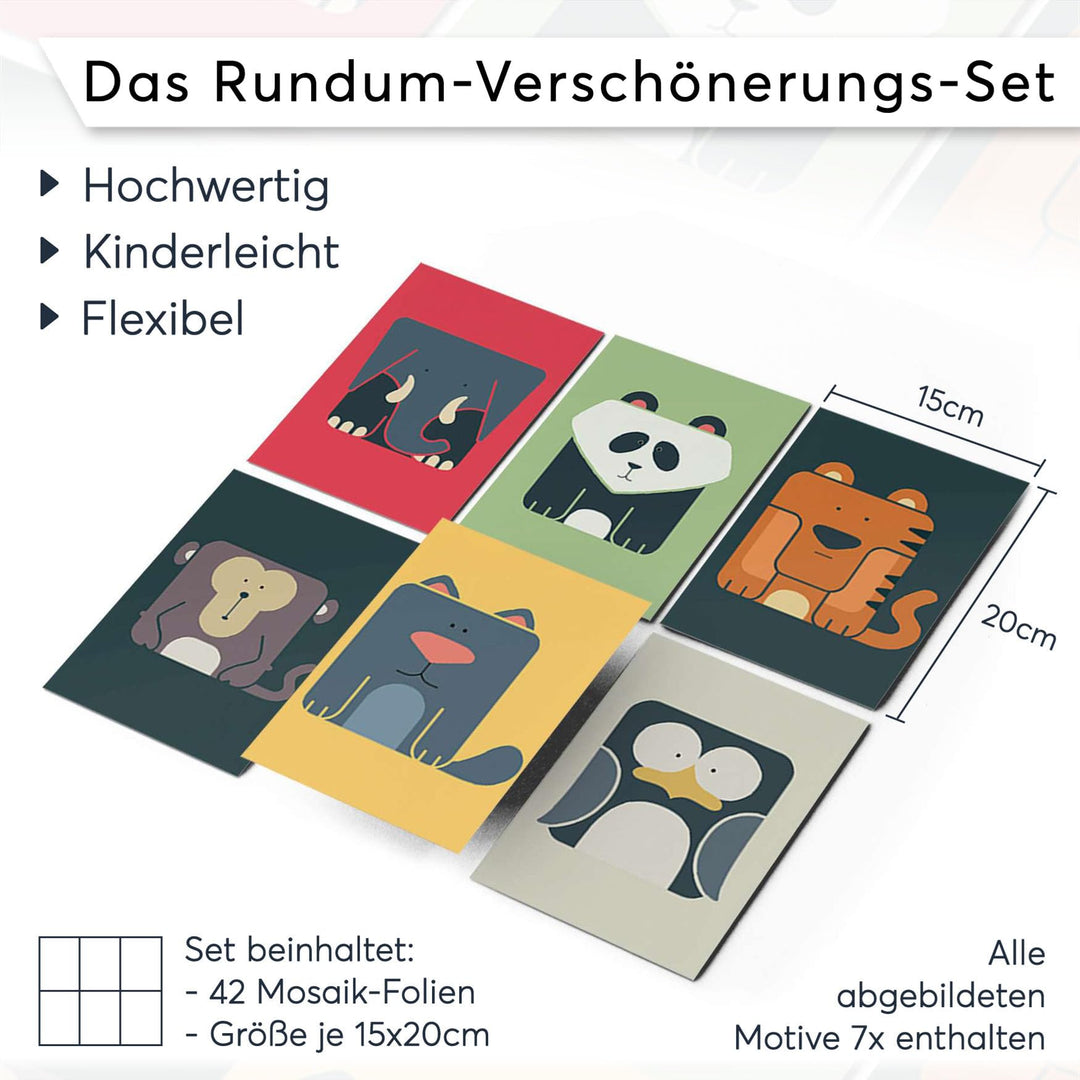 Fliesenfolie Mosaik Vinyl selbstklebend 15x20 cm 42er-Set Bad Küche - Bild 7