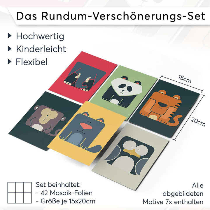 Fliesenfolie Mosaik Vinyl selbstklebend 15x20 cm 42er-Set Bad Küche - Bild 7