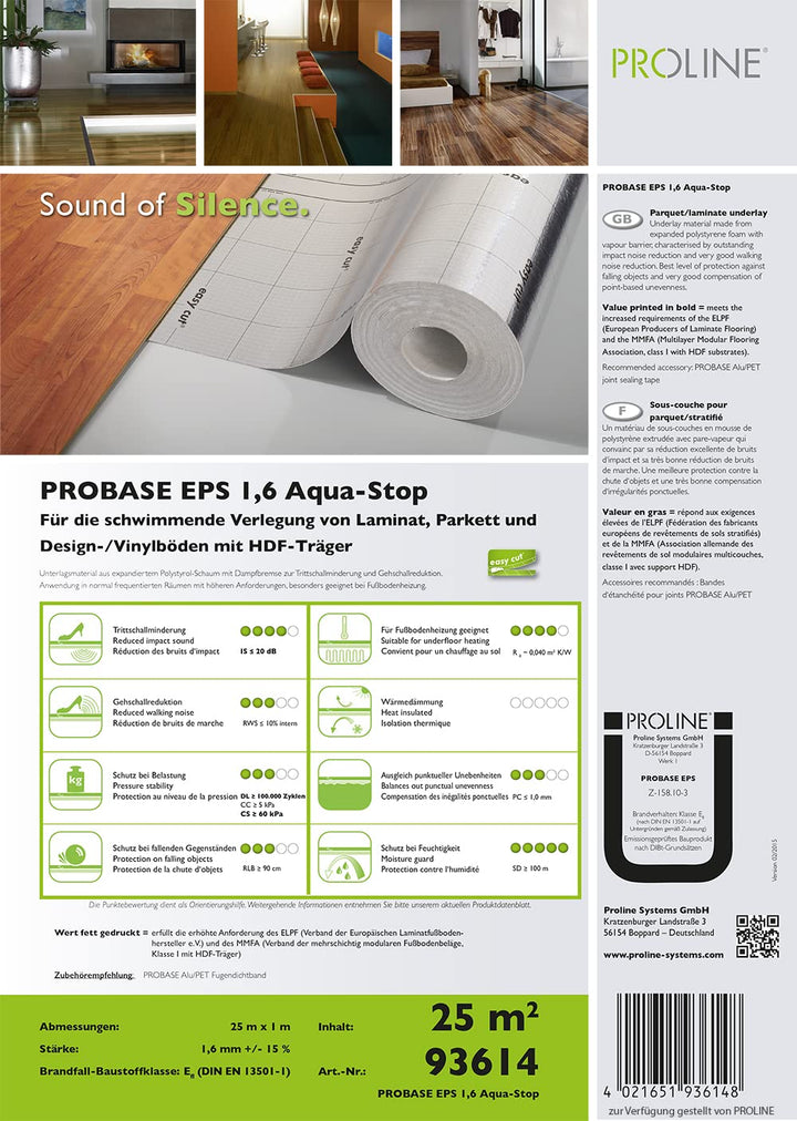 Trittschalldämmung EPS 25 m² mit Dampfbremse für Laminat und Vinyl - Bild 3
