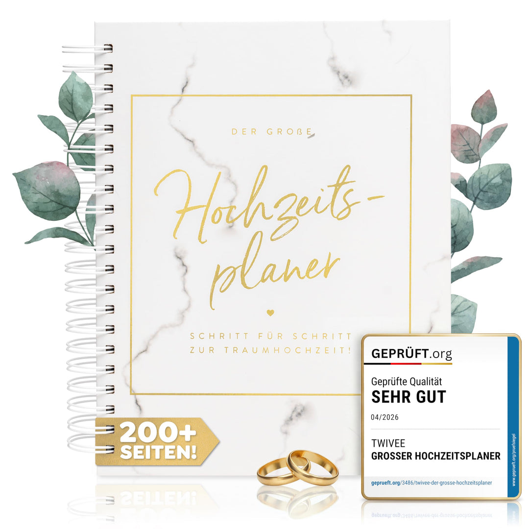 Hochzeitsplaner Buch Deutsch 200 Seiten mit 18-Monats-Kalender
