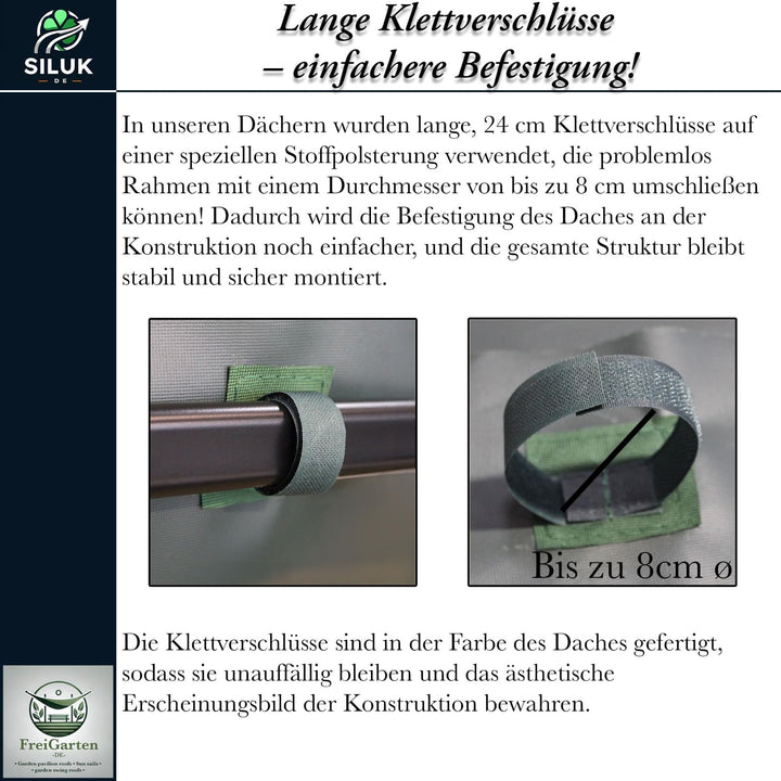 Ersatzdach Gartenpavillon 3x3 m Panama PVC 370 g/m² wasserdicht - Bild 8