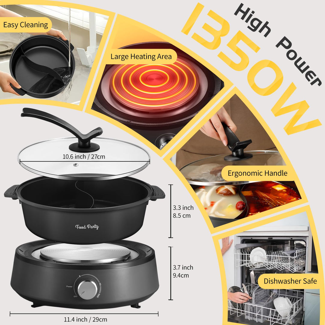 Elektrischer Hot Pot 4L Doppelseitig mit Antihaftbeschichtung fuer 2-6 Personen - Bild 4