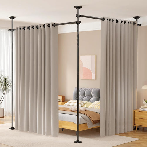 Raumteiler Paravent Gardinenstange freistehend höhenverstellbar 227-312 cm