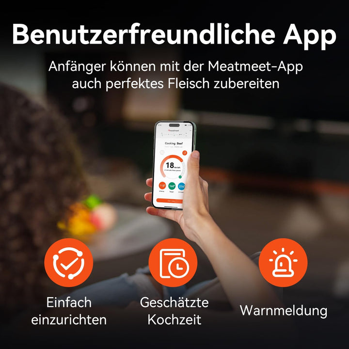 Fleischthermometer kabellos WLAN Bluetooth App-Steuerung Grill - Bild 4