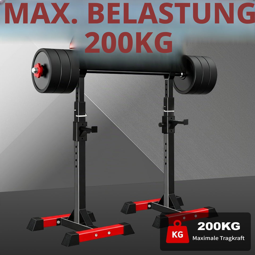 Squat Rack Kniebeugenständer Stahl 200 kg höhenverstellbar - Bild 2