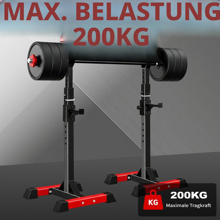 Squat Rack Kniebeugenständer Stahl 200 kg höhenverstellbar - Bild 2