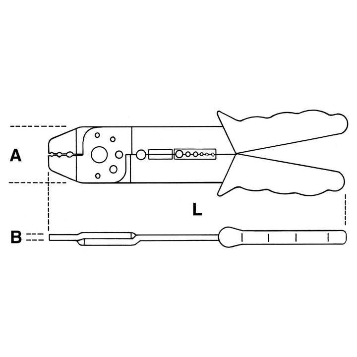 Crimpzange für nichtisolierte Kabelverbindungen 220 mm Profi - Bild 4
