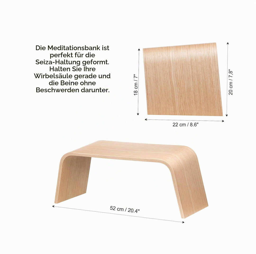 Meditationsbank Holz Seiza-Pose Yoga Kniebank 52x22x20 cm - Bild 2