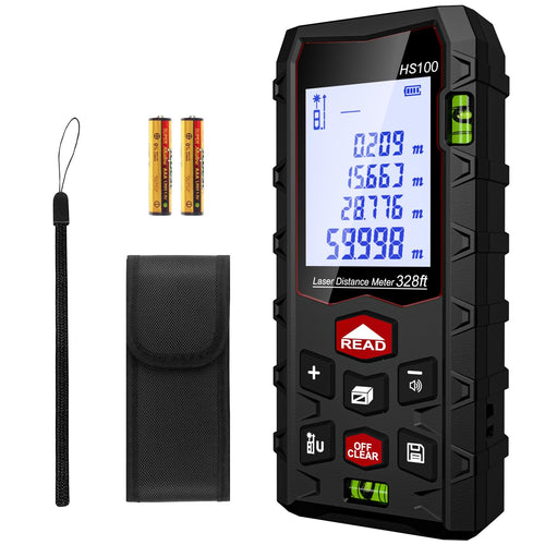 Laser Entfernungsmesser 100m IP54 mit LCD-Display für Innen & Aussen