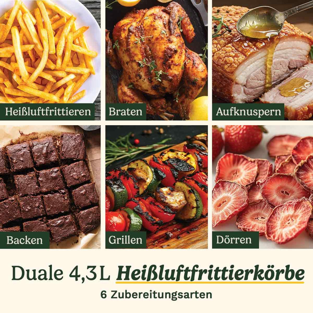 Heissluftfritteuse 3 Zonen 13,6 L PFAS-frei mit Ofen &amp; Grill - Bild 3