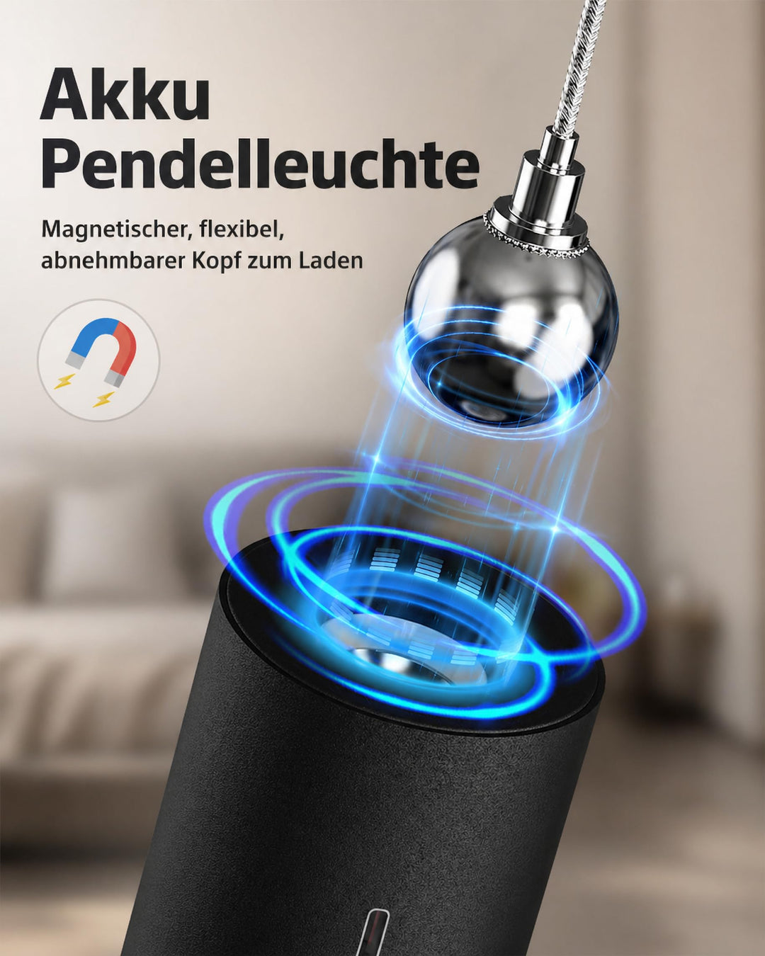 Akku Pendelleuchte Schwarz Touch dimmbar 3 Lichtfarben 500 lm - Bild 7