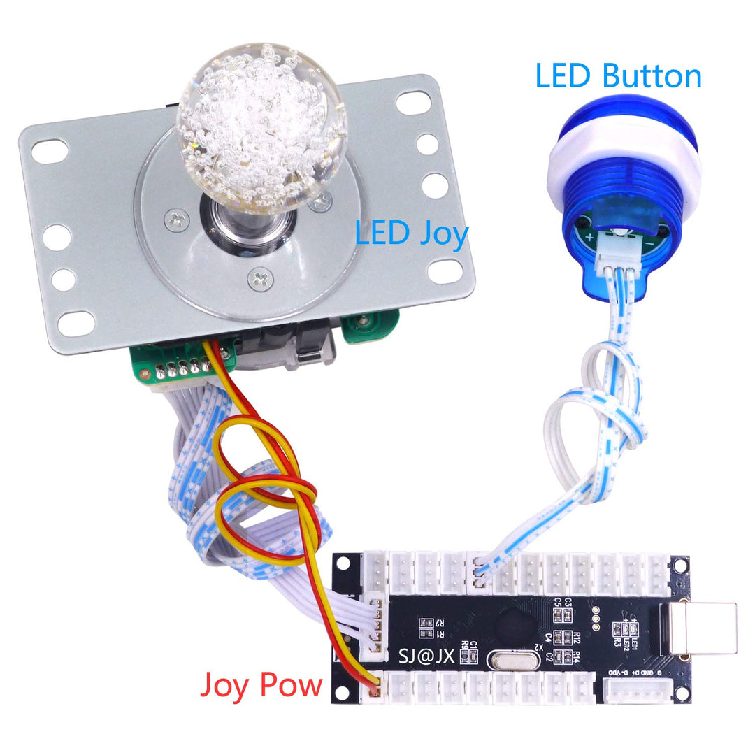 Arcade DIY Kit LED Joystick &amp; 10 Tasten USB Encoder für PC Retropie - Bild 6