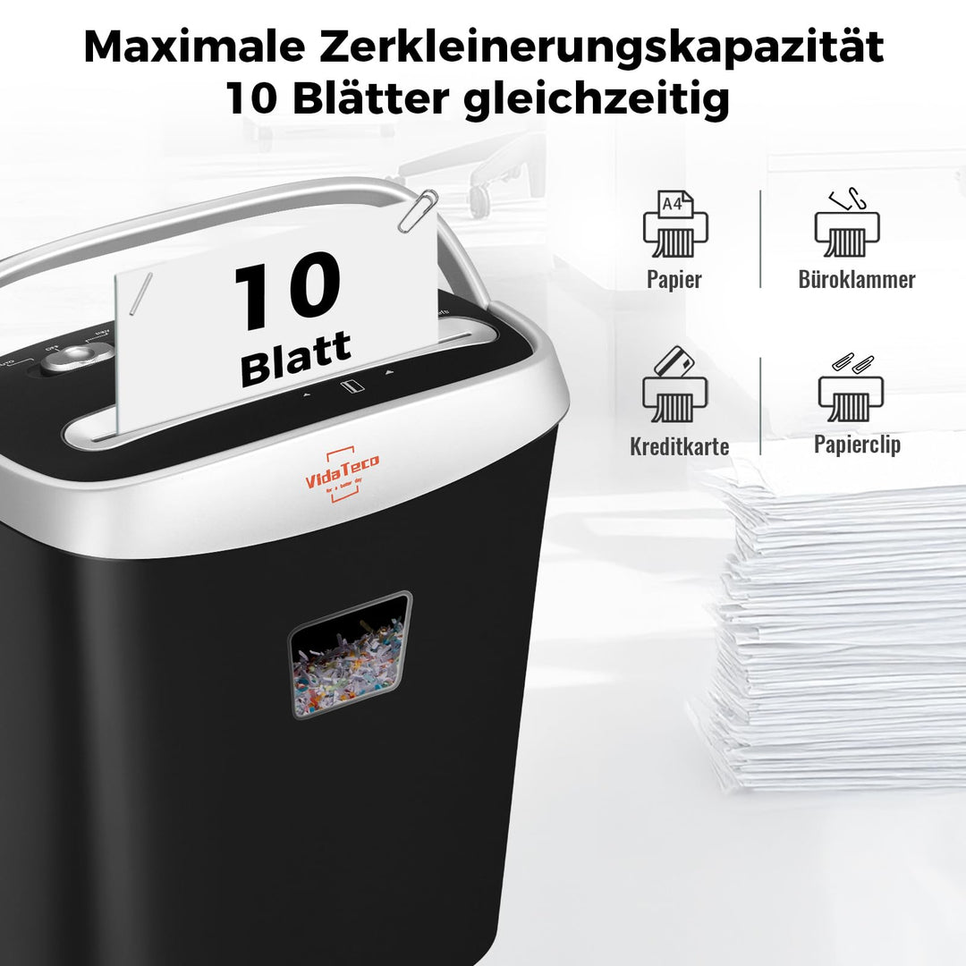 Aktenvernichter Kreuzschnitt 10 Blatt 15L für Home Office - Bild 2