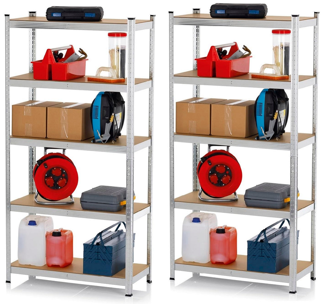 Schwerlastregal 2er-Set 180x90x40 cm MDF 10 Ebenen Garage Keller