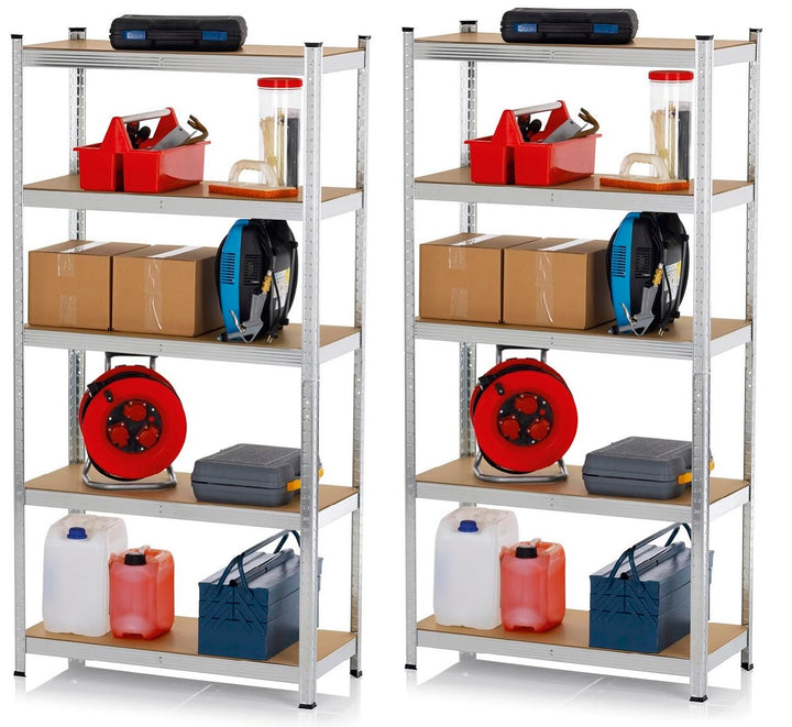 Schwerlastregal 2er-Set 180x90x40 cm MDF 10 Ebenen Garage Keller