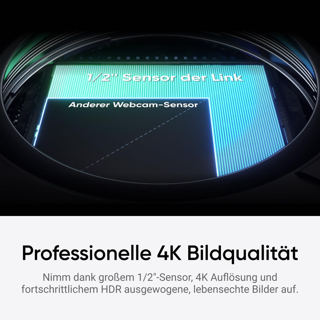 4K Webcam mit 1/2"-Sensor, HDR, KI-Tracking für PC &amp; Mac - Bild 2