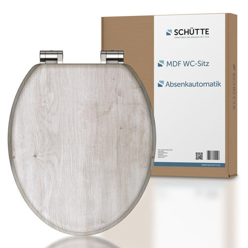 WC-Sitz mit Absenkautomatik Holzoptik Lightwood universal