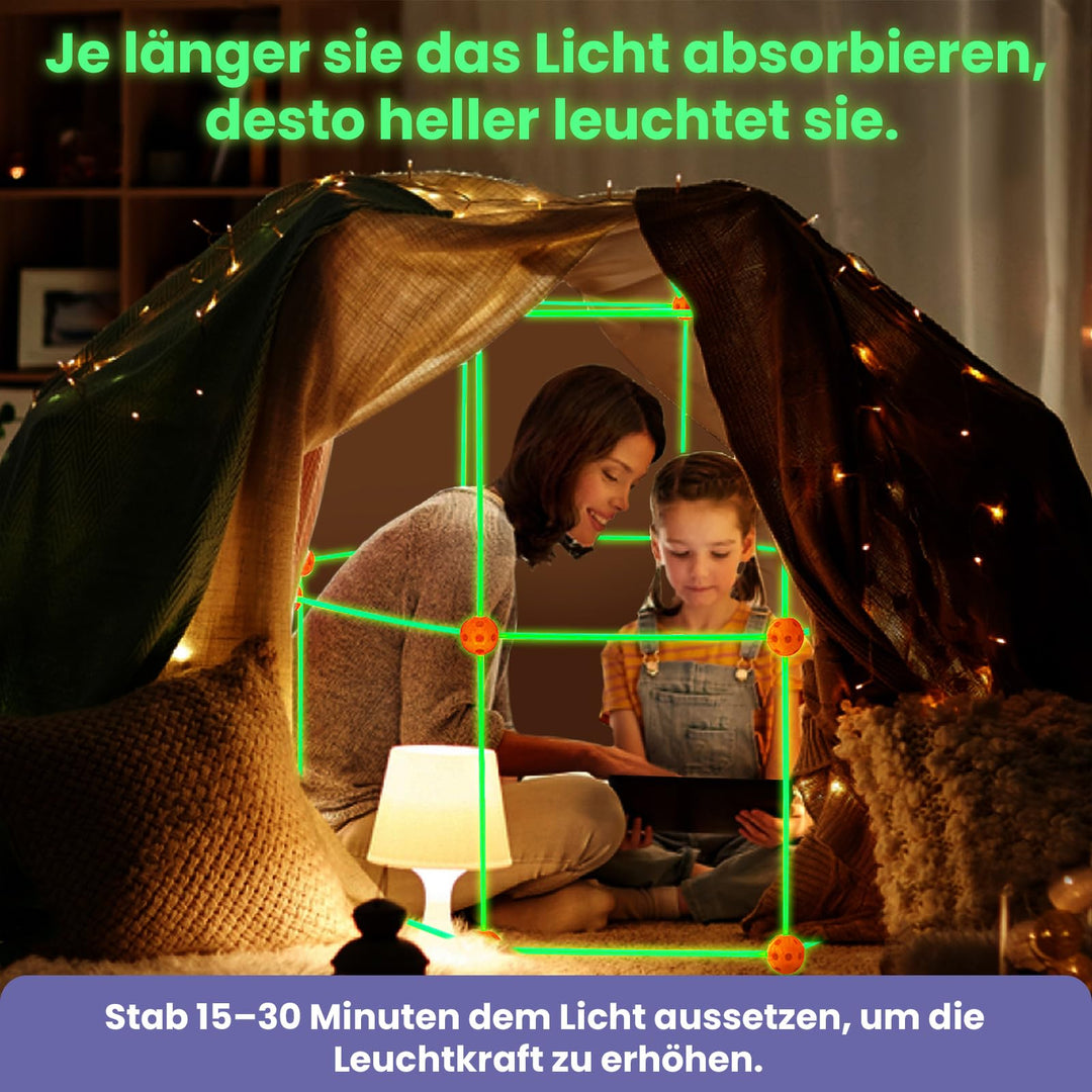 Höhlen-Bauset Kinder Leuchtend im Dunkeln 86 Stangen 44 Kugeln - Bild 2