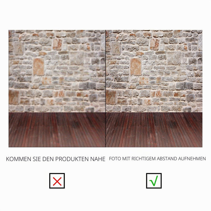 Fotohintergrund Vinyl 3x3m Steinwand Ziegelmauer Holzboden Studio - Bild 5