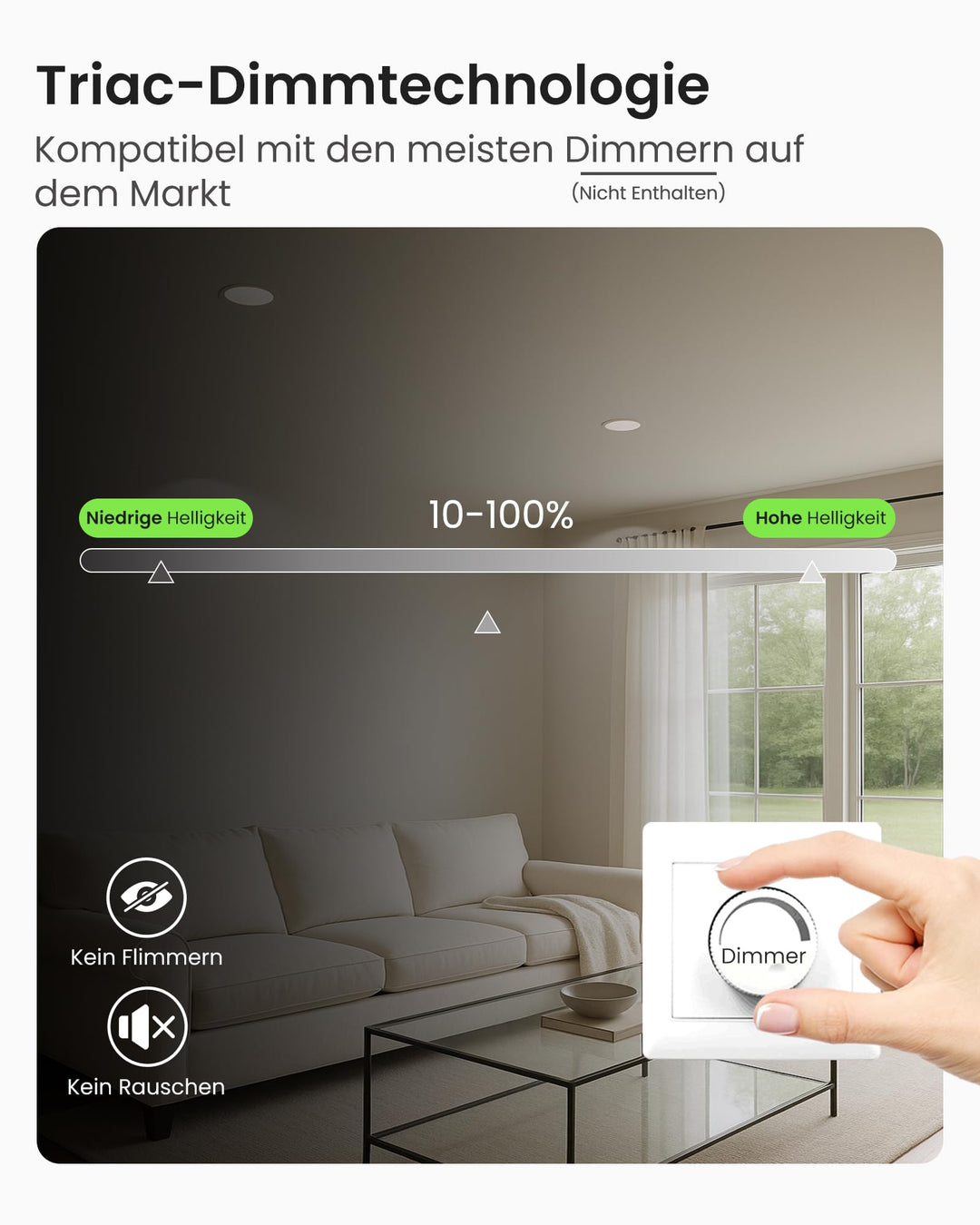LED Einbaustrahler 7W IP44 dimmbar 3 Farbtemperaturen 12er Set - Bild 6