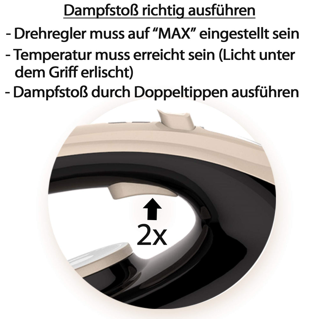 Dampfbügelstation 2400 W 8 bar Keramiksohle 1,8 L für alle Stoffe - Bild 4