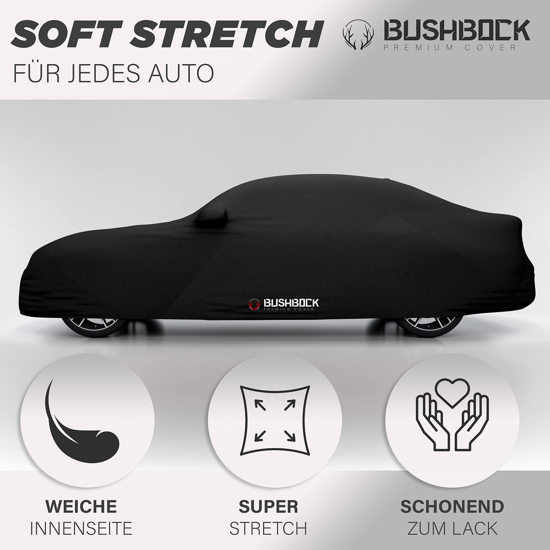 Autoabdeckung Indoor Stretch schwarz Gummizug für PKW Grösse M - Bild 3