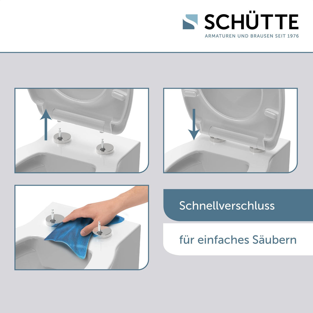 WC-Sitz Duroplast Slim mit Absenkautomatik &amp; Schnellverschluss, Schwarz - Bild 3