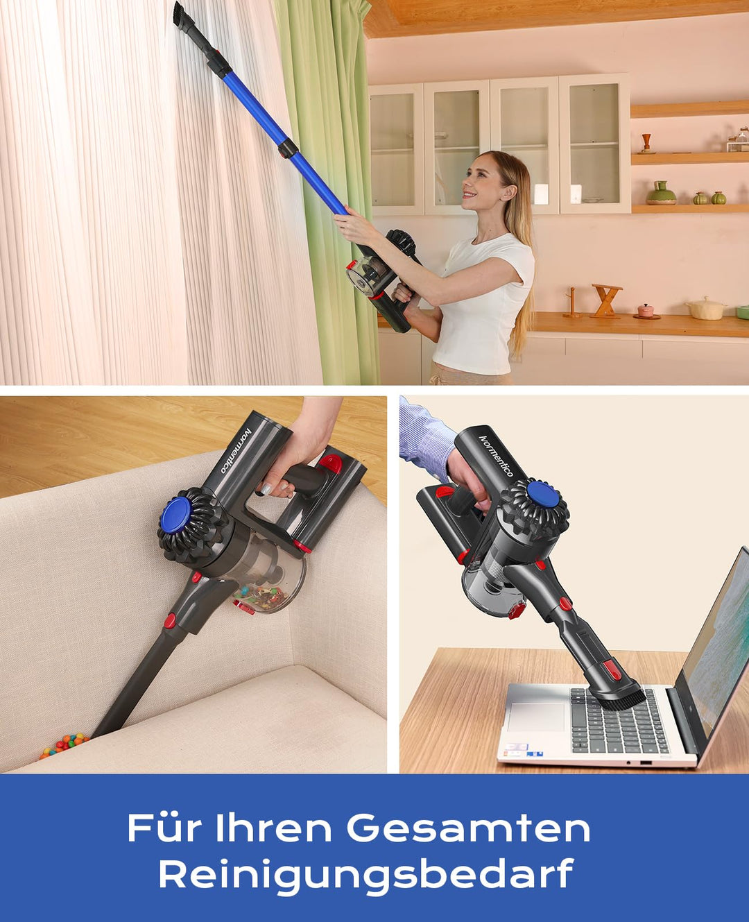 Akkustaubsauger Kabellos 50 Min Laufzeit 40 kPa HEPA 6-in-1 - Bild 6