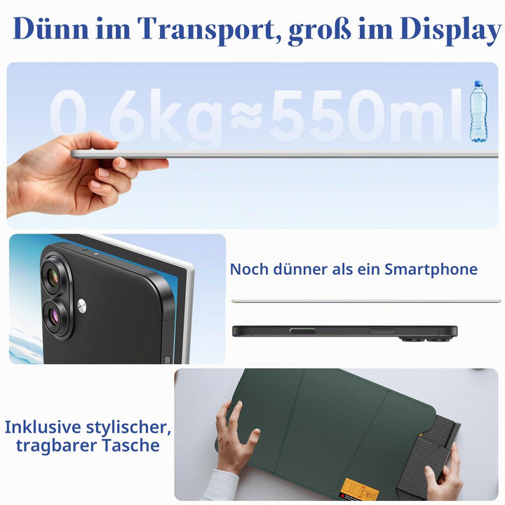 Tragbarer Monitor 14,1" FHD IPS 0,6 kg mit Drehständer für Laptops - Bild 2