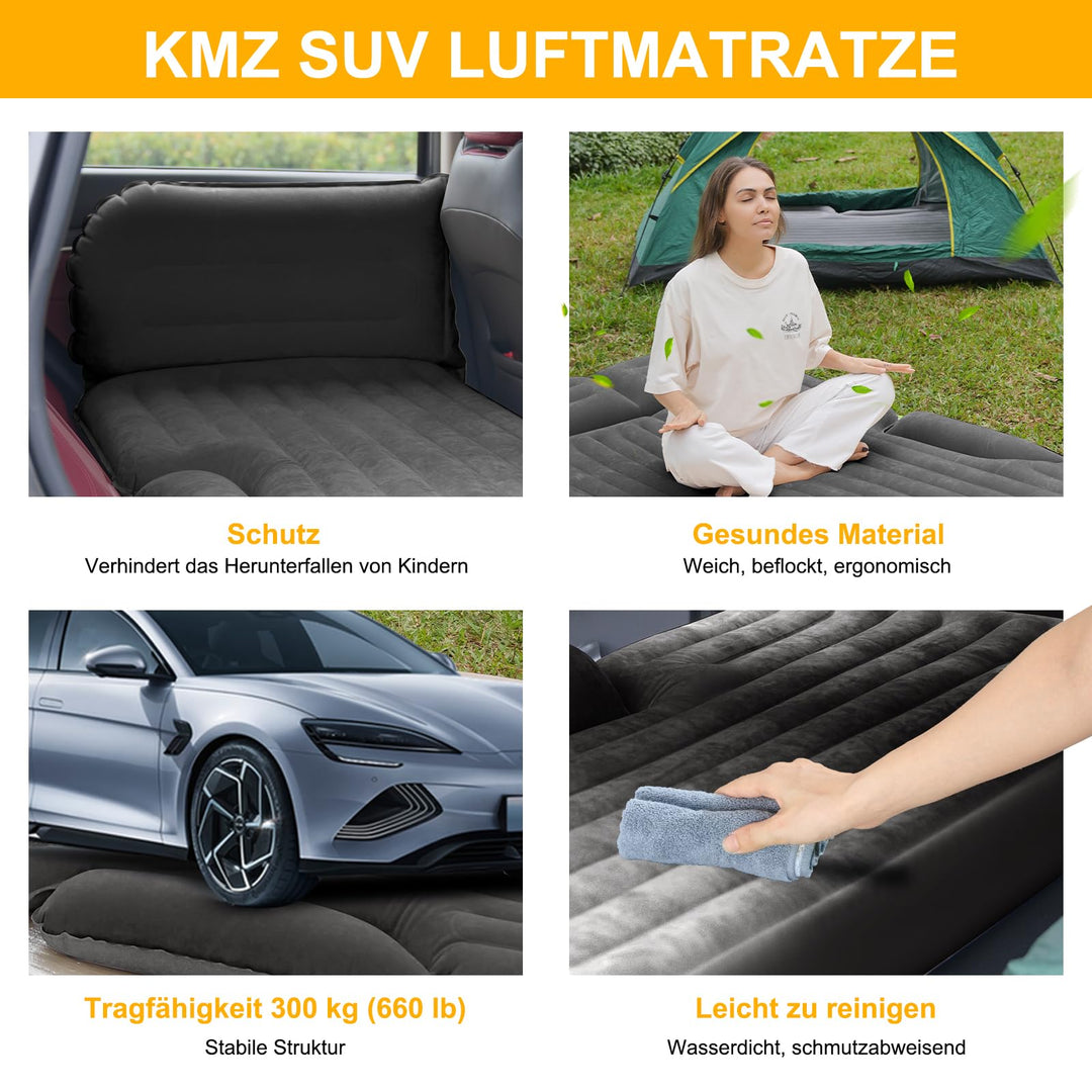 Auto Luftmatratze SUV doppelseitig beflockt mit 2 Kissen &amp; Pumpe - Bild 4