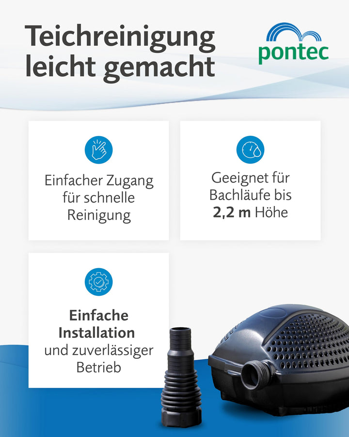 Teichpumpe Filterpumpe 2500 l/h Energiespar Bachlauf Wasserfall 10m Kabel - Bild 5