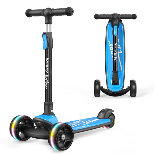 Dreirad-Kinderscooter faltbar mit LED-Rädern höhenverstellbar 50 kg