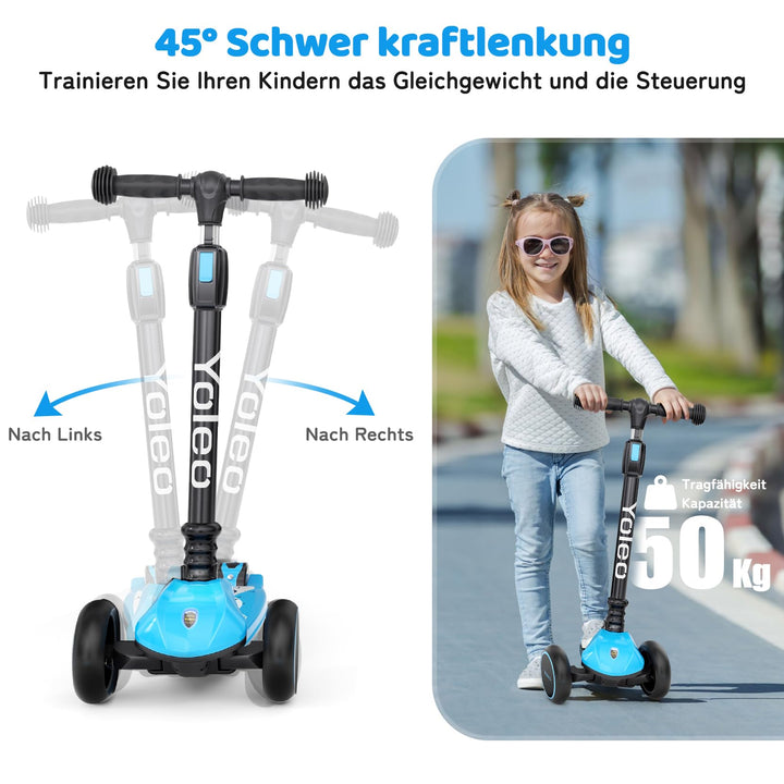 Dreirad-Scooter Kinder faltbar höhenverstellbar 58–82 cm ab 3 Jahre - Bild 4